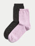 Marks & Spencer "2pk Cotton Rich Ankle High Socks"